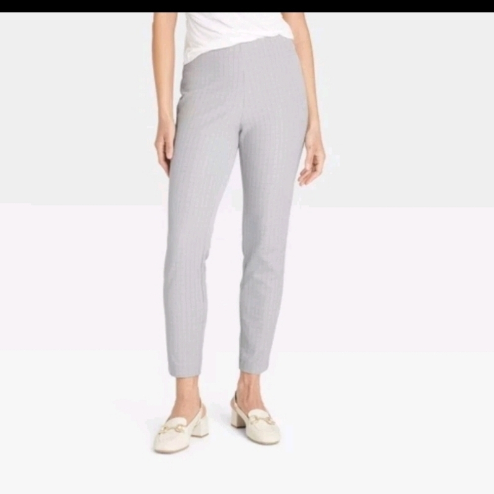 A New Day Women's High Rise Fitted Hip And Thigh Skinny Ankle Gray Pants